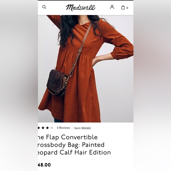 Madewell The Flap Convertible Crossbody Bag & Wallet Painted Leopard Calf Hair - Picture 16 of 16